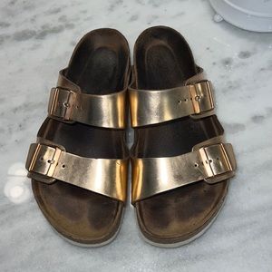 rose gold birkenstocks